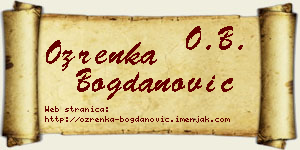 Ozrenka Bogdanović vizit kartica
